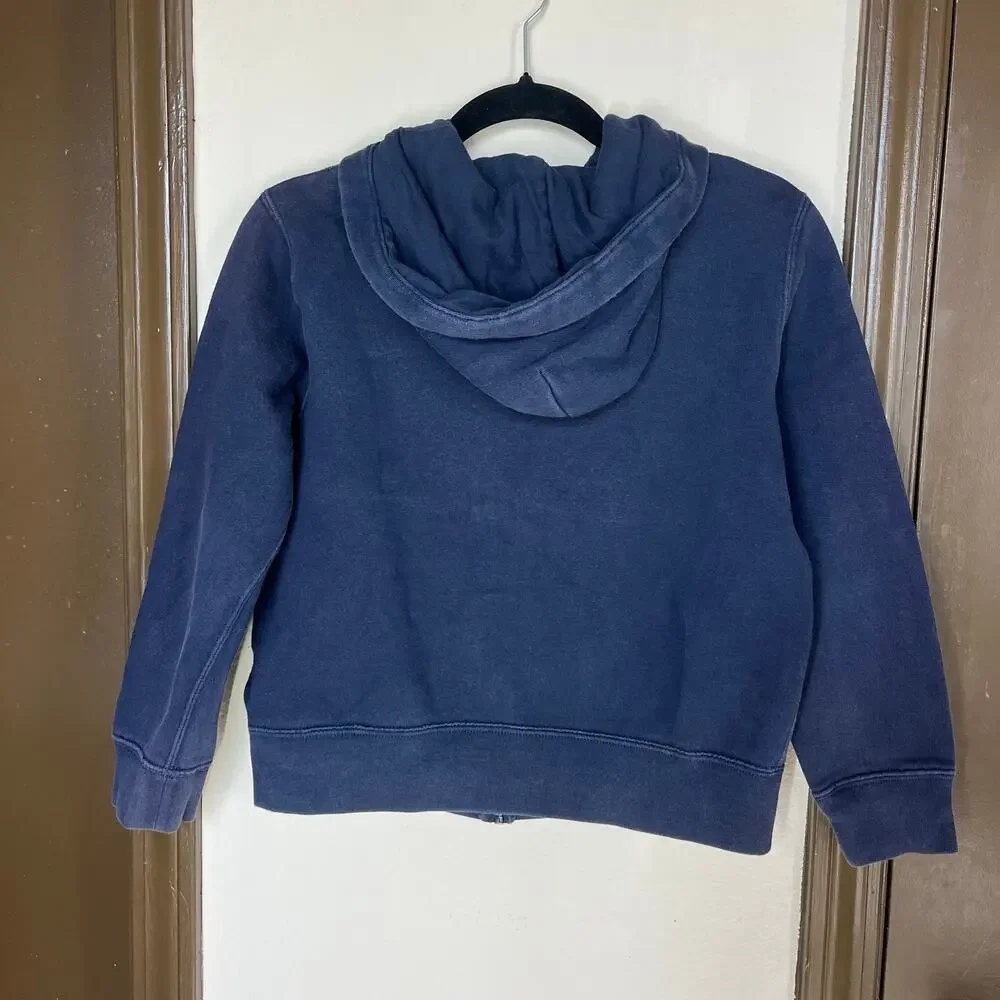Polo Ralph Lauren Blue Zip Up Hoodie Boys M Youth Preppy Y2K Loungewear Classic